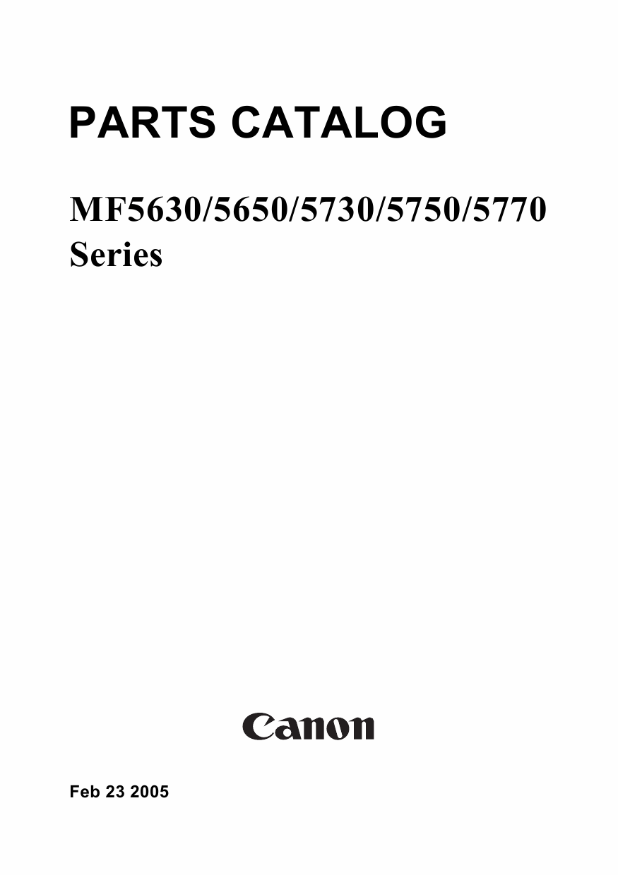 Canon imageCLASS MF-5630 MF5650 MF5730 MF5750 MF5770 Parts Catalog Manual-1